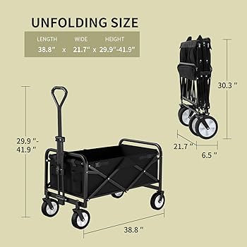 Amazon.com : Collapsible Folding Wagon Garden Cart Beach