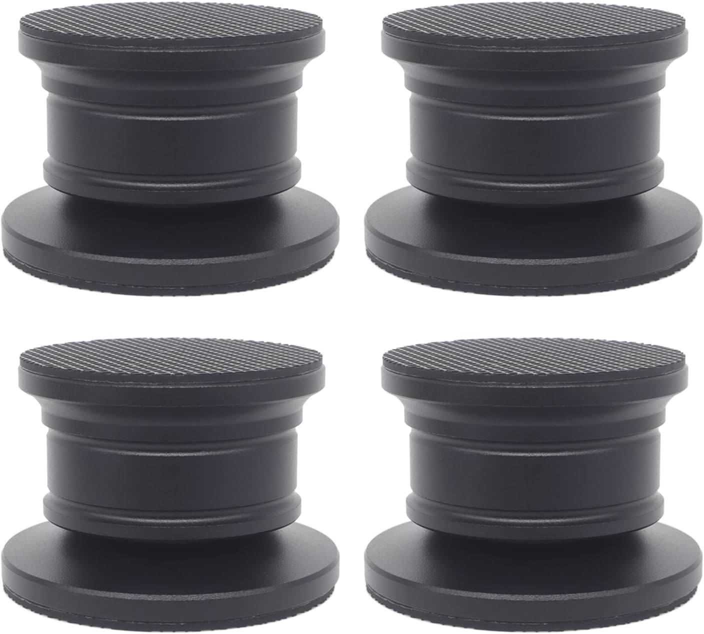 4 Pcs Audiophile Speaker Isolation Spikes for Turntable Amp CD DAC Recorder.Speaker Resonance Reducer with Non-Slip Mat Record Player Base Record Player Shock Absorber Speaker Floor Protector (Black)