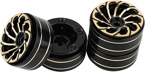 Miniatura 5 de RZXYLRC Llantas de latón Beadlock 1.0, 4 ruedas de latón para TRX4M SCX24 FCX24 124 118 RC Crawler, 1.48 ozpiezas (torbellino)