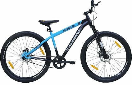 AHOY! Growler Mountain Cycle Non Gear Cycle 27.5T | Mountain Bike for (12+ Yrs) (5.6+ Ft) | Carbon Steel Frame Mountain Bicycle for Men and Women (Blue and Black Color)