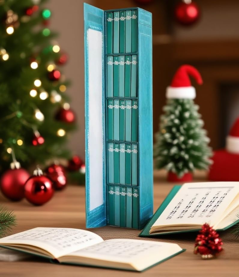 Image of Mini Book Ornament Advent 2025, Book Lovers, Calendar with 24 Books, Christmas Books Countdown Calendar, Holiday Decorations (Red-1PCS)