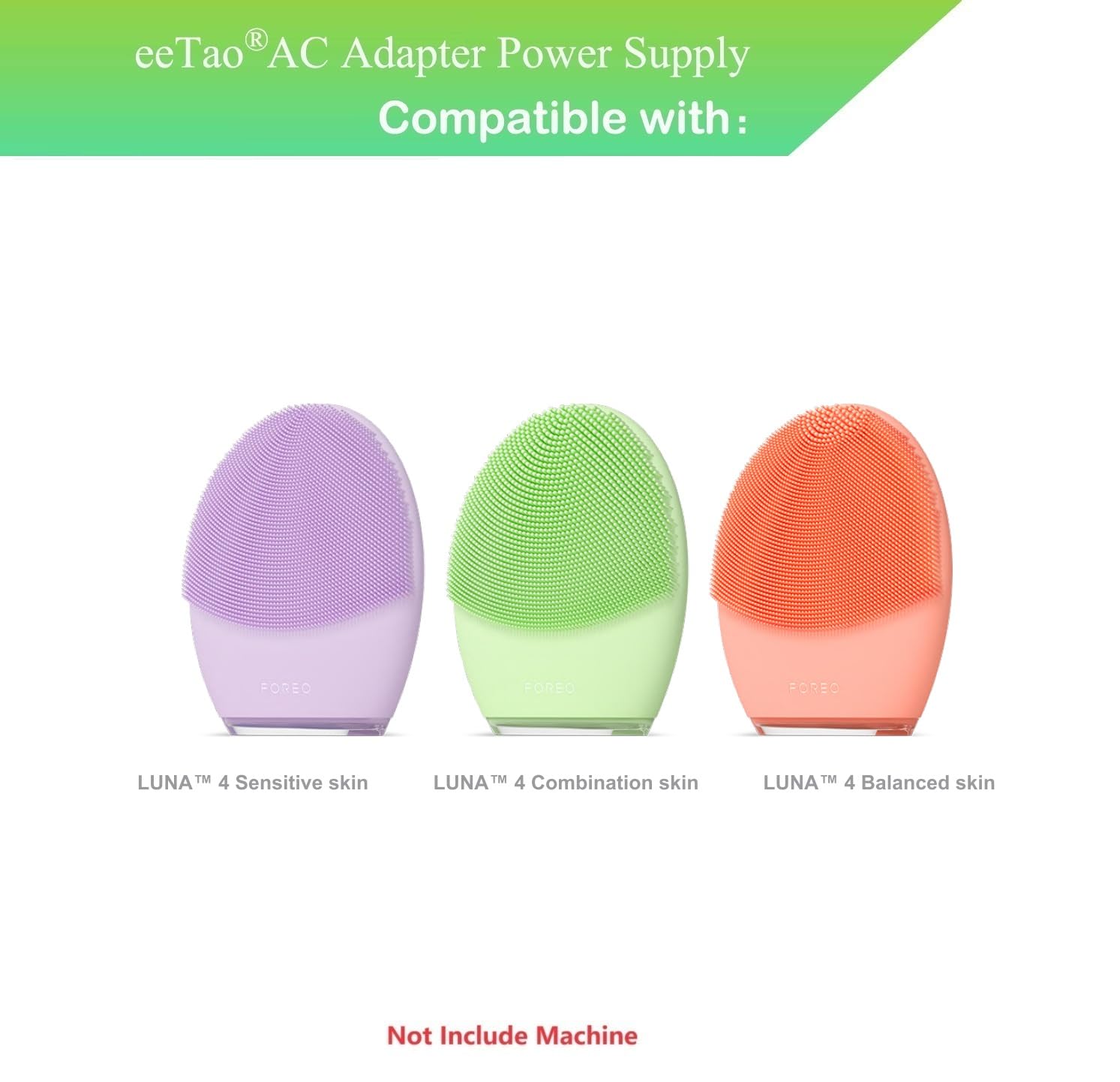 eeTao 5V Replacement Charger Compatible with FOREO Luna 4 Face Cleansing Brush - Firming Face Massager Battery Power Supply Charger Cord Cable