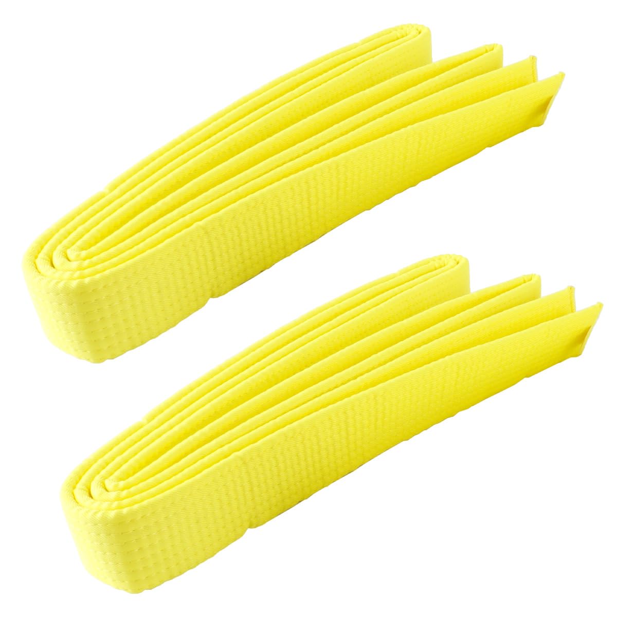 Ausi Cintura professionale per taekwondo, judo, karate, 2 pezzi, in cotone, a righe, per arti marziali, 260 cm (giallo)