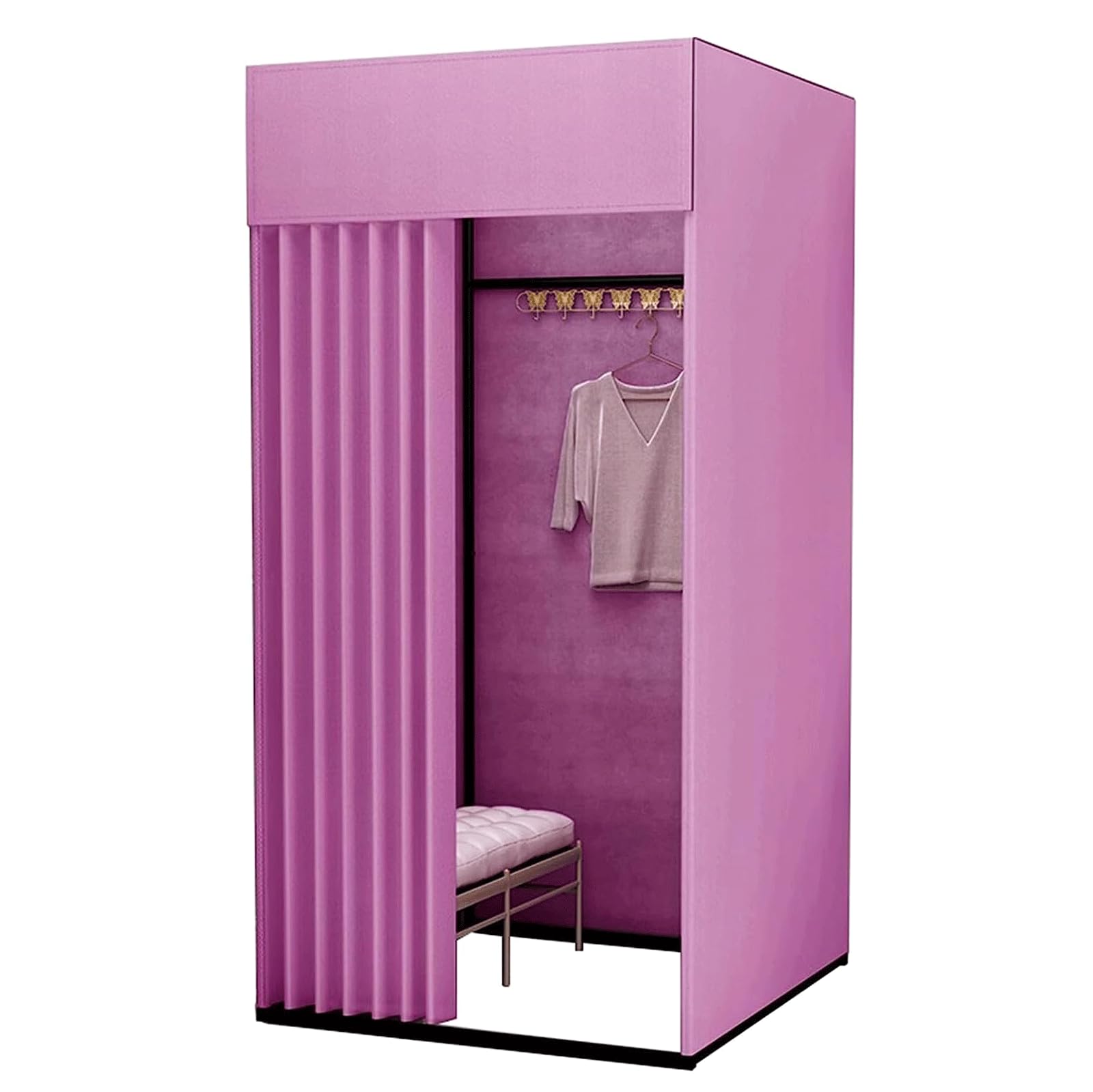 Cabine d'essayage spacieuse portable avec rideau opaque de qualité