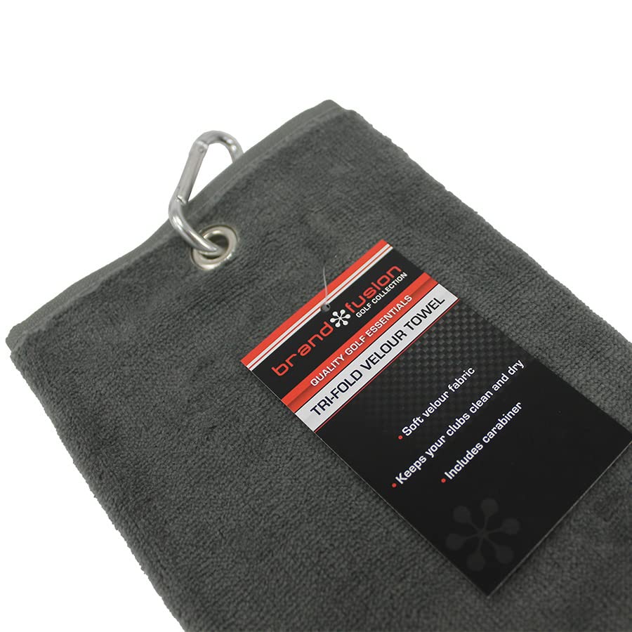 Brand Fusion Tri-Fold Velour Anthrachite Towel - Image 2