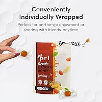 Vista 4 de P.R.I Nuggets de miel y jengibre de Manuka, dulce y totalmente natural, caramelo duro, 3 onzas