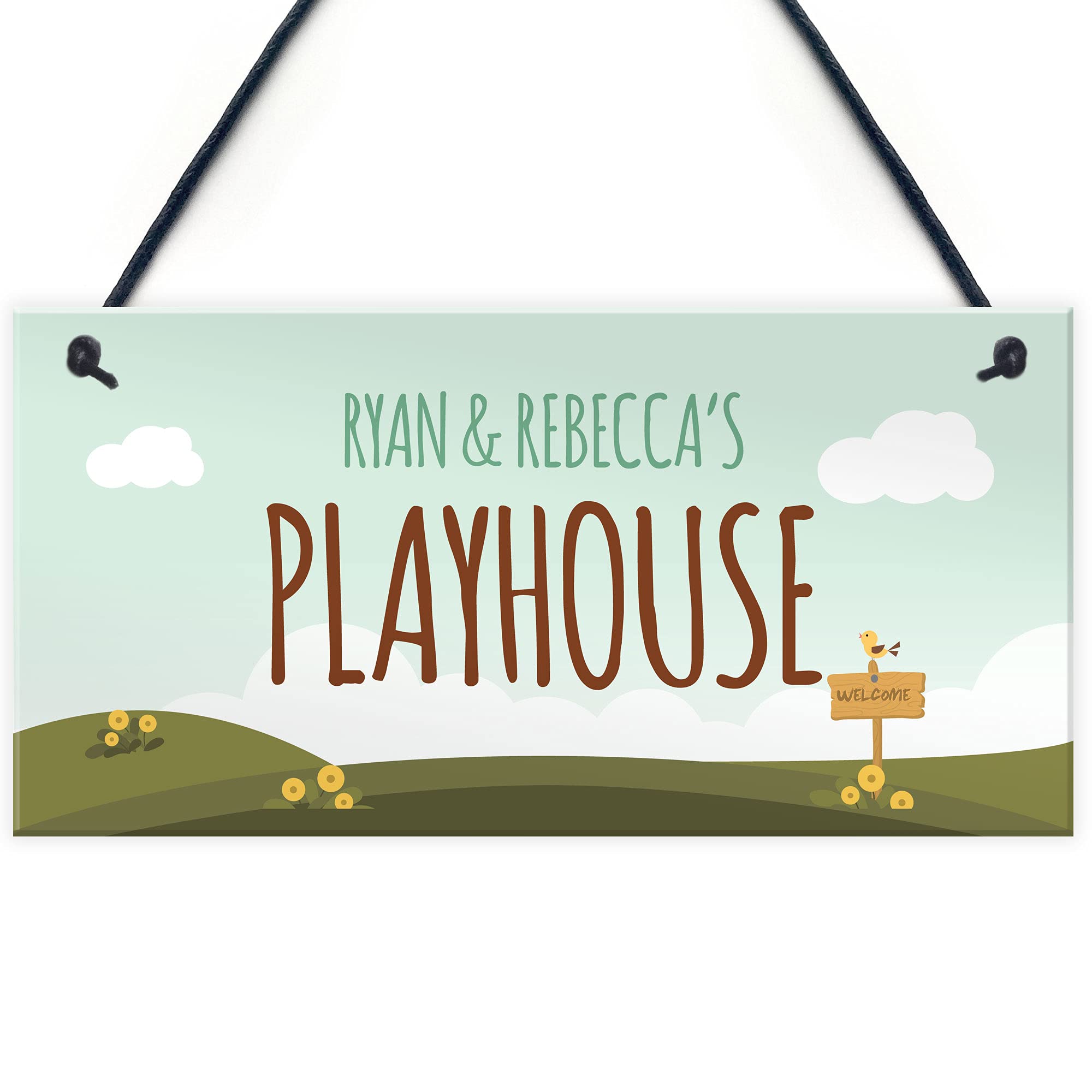 PERSONALISED Playhouse Garden Shed Sign Den Room Plaque Daughter Son Gift