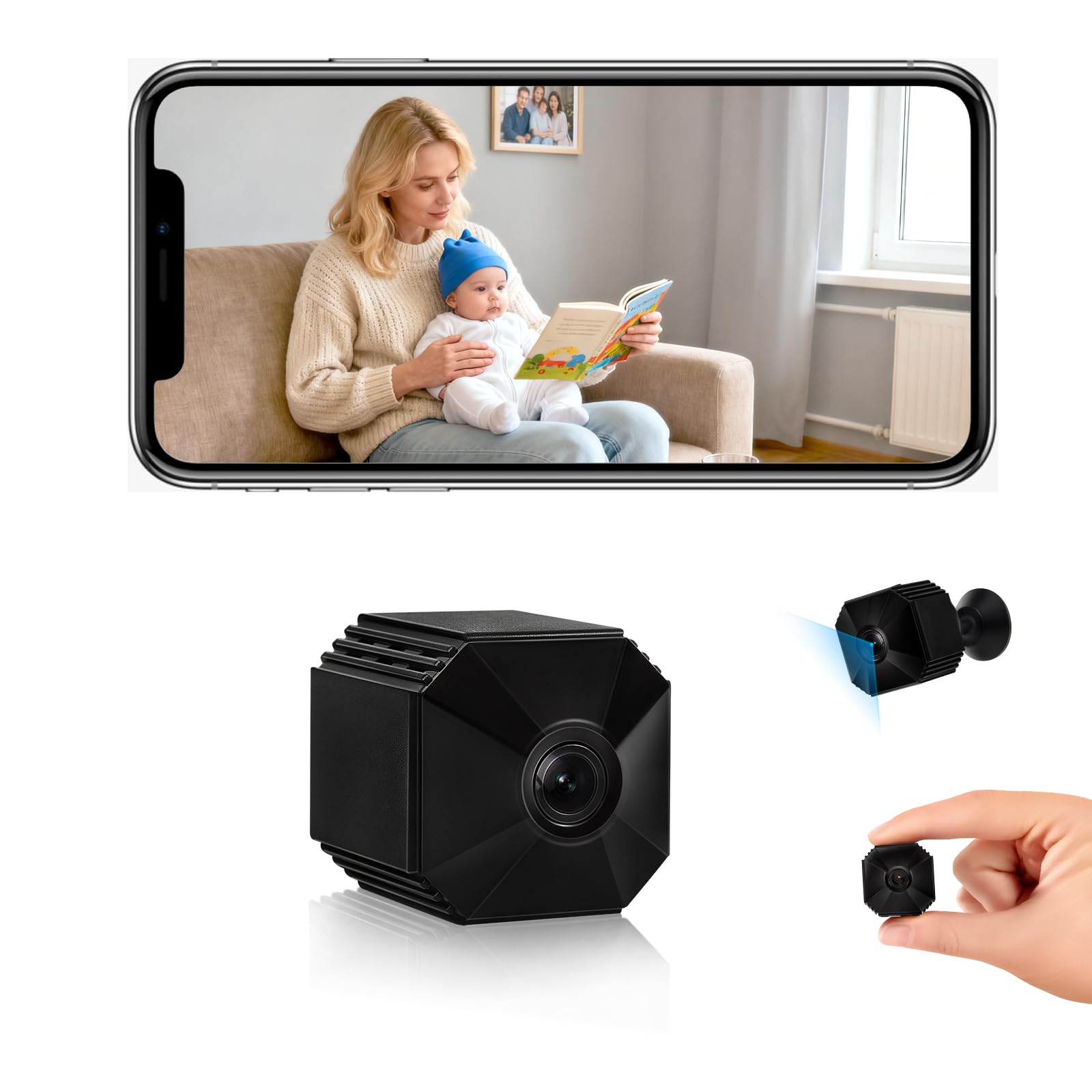 2025 New Upgraded Mini Camera Hidden Camera WiFi Wireless Small Nanny Cam Real 1080P with Night Vision for