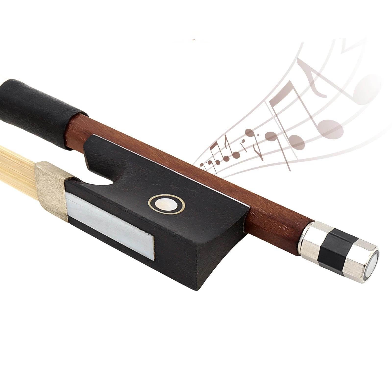 Geigenbogen Brasilholz weißes Rosshaar Ebenholz 4/4 Violine mit Hardcover Box Geige in voller Größe