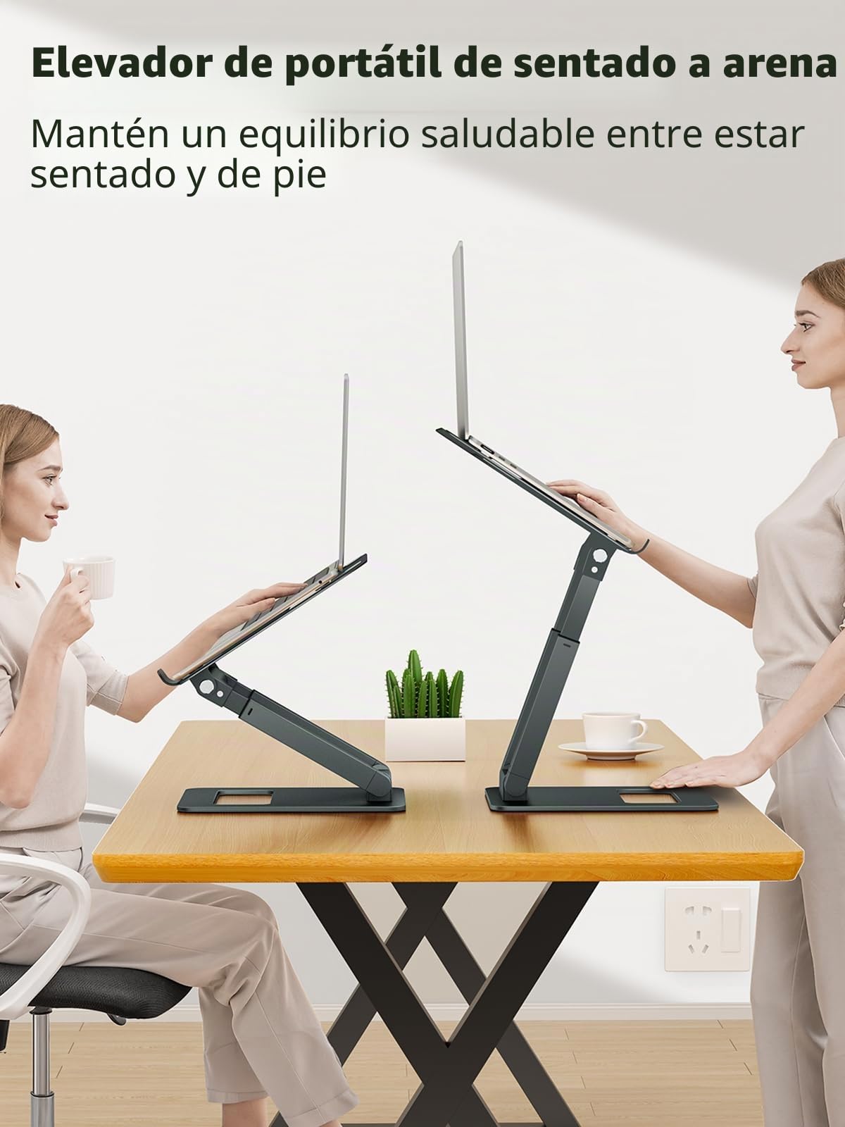 tounee Soporte PC Portátil, Soporte Ergonómico para Computadora, Altura Ajustable de 2.1"a 21", hasta 22 Libras, Compatible con MacBook, Todas Las computadoras Portátiles de 10-17 Pulgadas, Gris