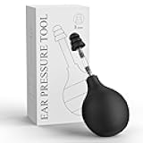 Ear Pressure Relief Device for Alleviating Migraine, Tension, and Tinnitus - Ringing Ears Solution, Headache Relief Cap, Airplane-Friendly, Includes 3 Sizes of Soft Earplugs - Sleek Gray (Black)