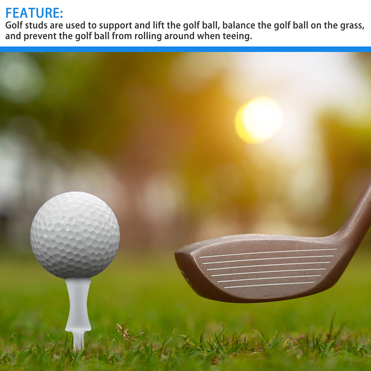 120 Piezas de Clavos de Plástico Coloridos para Pelotas de Golf, 6 Colores y 6 Tamaños con Bolsa de Almacenamiento
