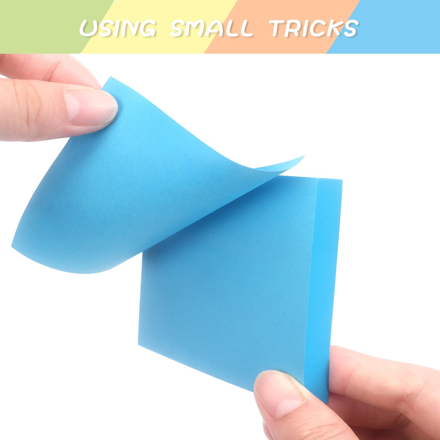 Sticky Notes - Bloc de notas autoadhesivos (6 unidades, 6 unidades, fácil de colocar, para oficina, oficina, oficina, casa, 6 bloques/paquete, 100 hojas/bloc de notas (azul)
