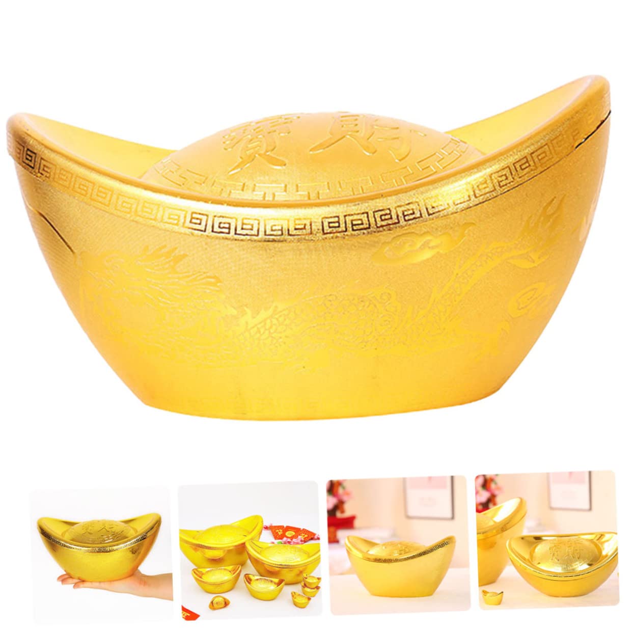TOPBATHY 3St Yuanbao-Tischschmuck chinesisch neujahr chinesische neujahrsdekoration Yuan Bao Reichtum Barren chinesische Dekoration tischdeko Feng Shui Desktop-Ornament Plastik