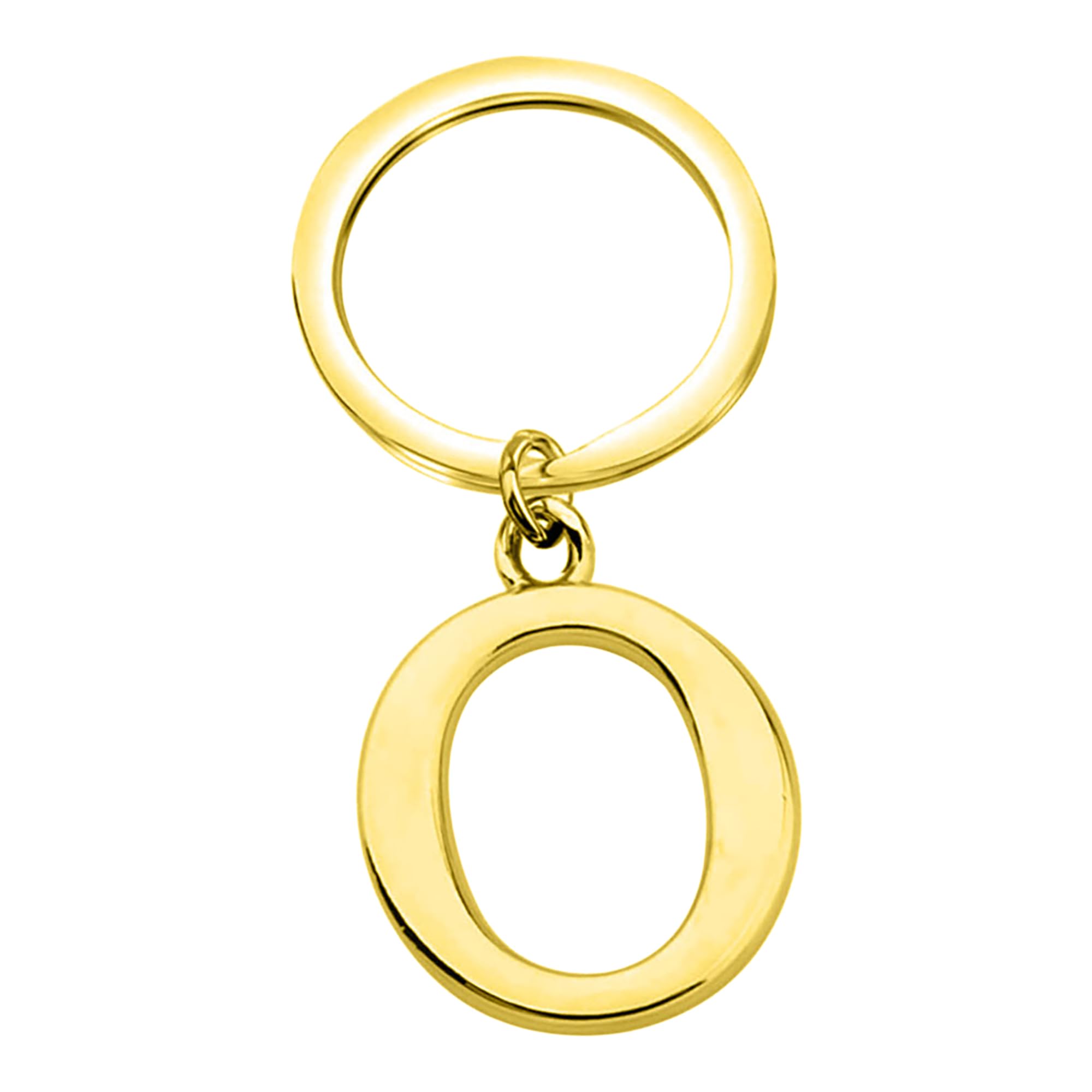 Rohans Keyring Letter - Initial Alphabet Key Ring Charm Silver and Gold (Gold, O)
