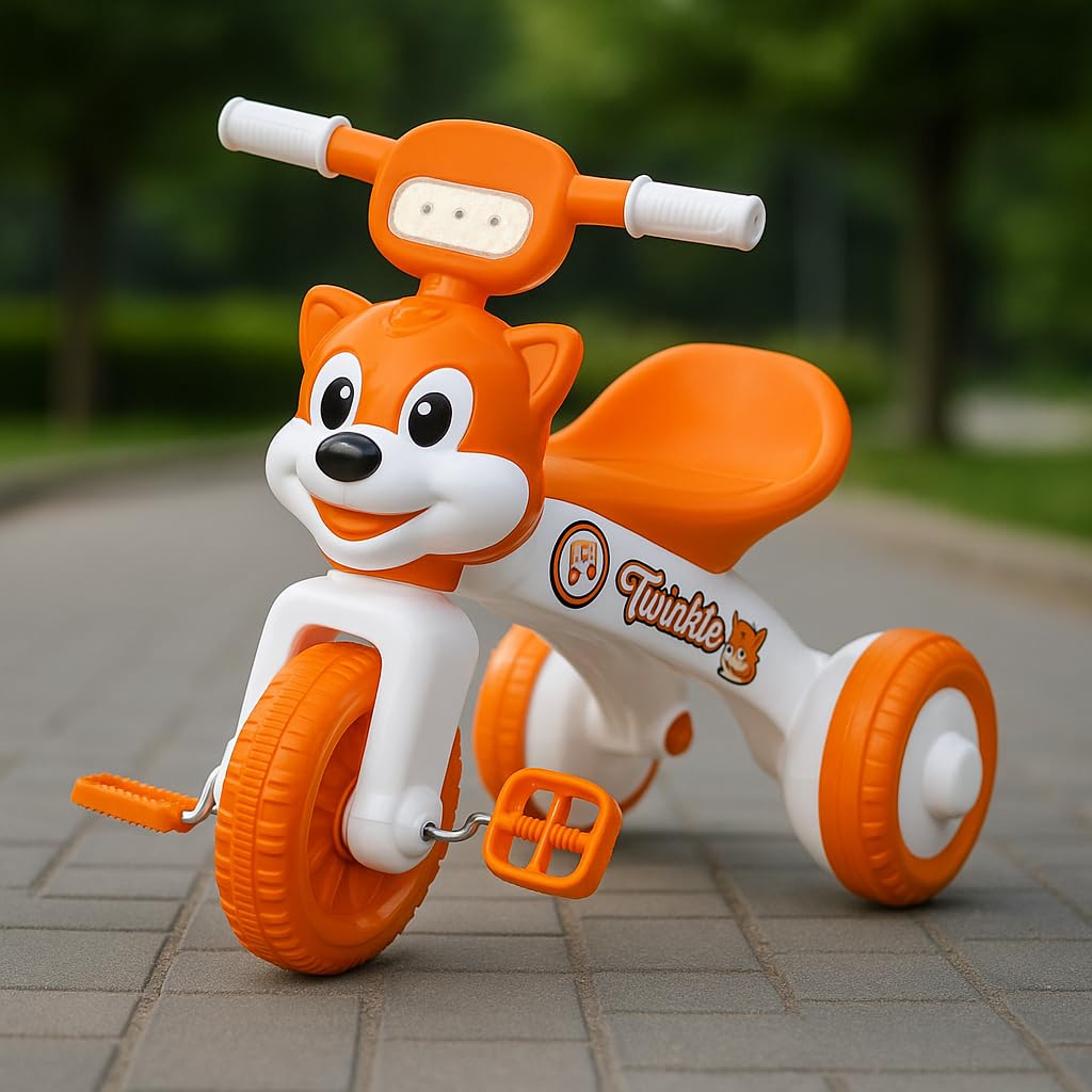 Fun Ride Tricycle for Kids with Music and Lights - Charlie Foldable Baby Tricycles - Trikes for Boys and Girls 18-36 Months - (Weight - Upto 18 Kg),Orange-image-14