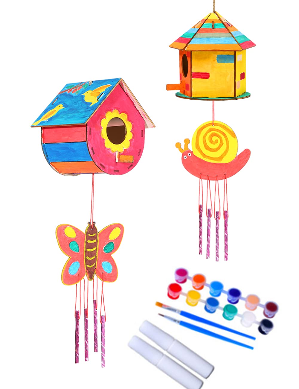 4 Pack, Musical Wind Chimes Kits For Kids Arts And Crafts