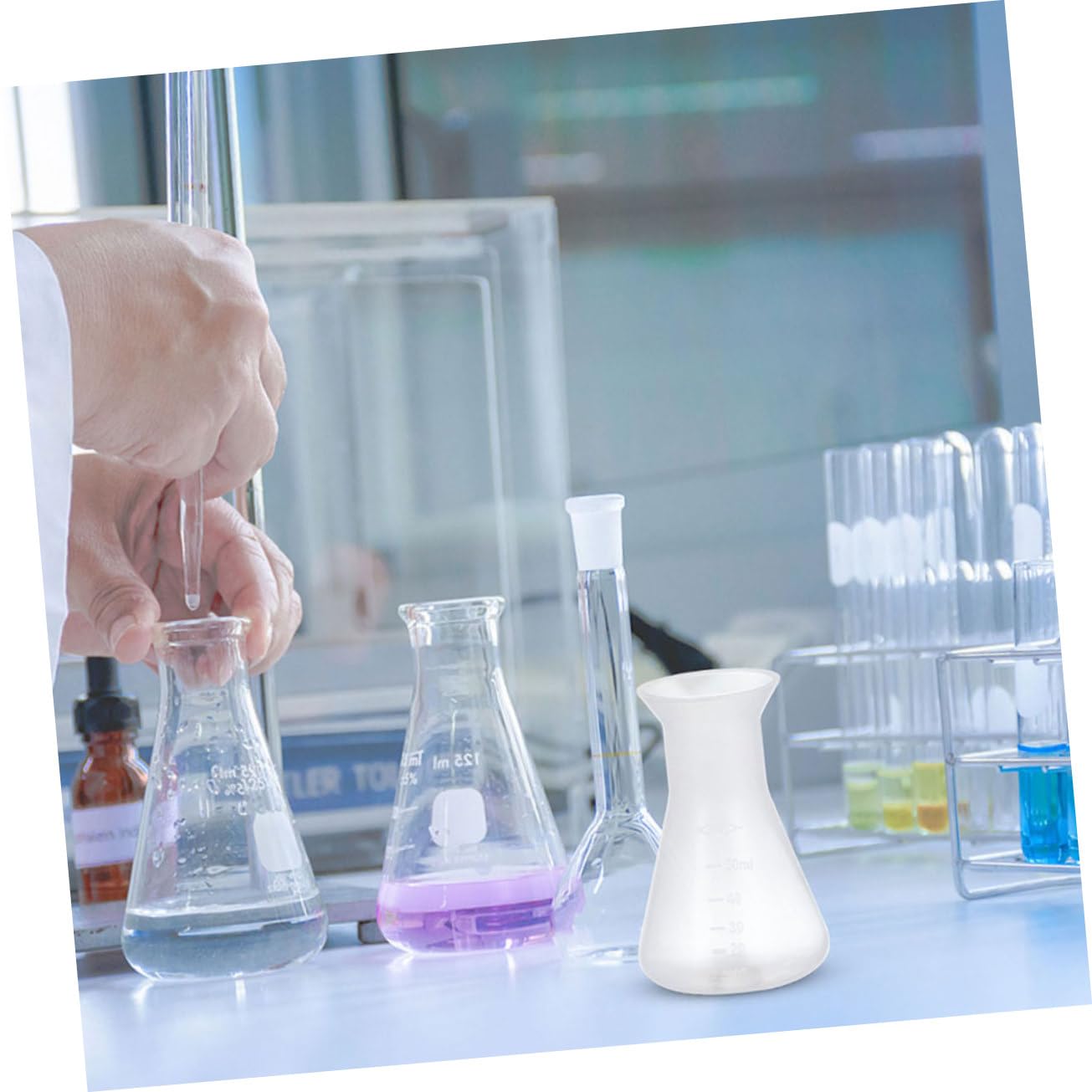 iplusmile 40piezas Frascos De Laboratorio De Frascos Cónicos Graduados Para Experimentos Científicos Diseño De Cuello Estrecho Reutilizables y Versátiles Para Química
