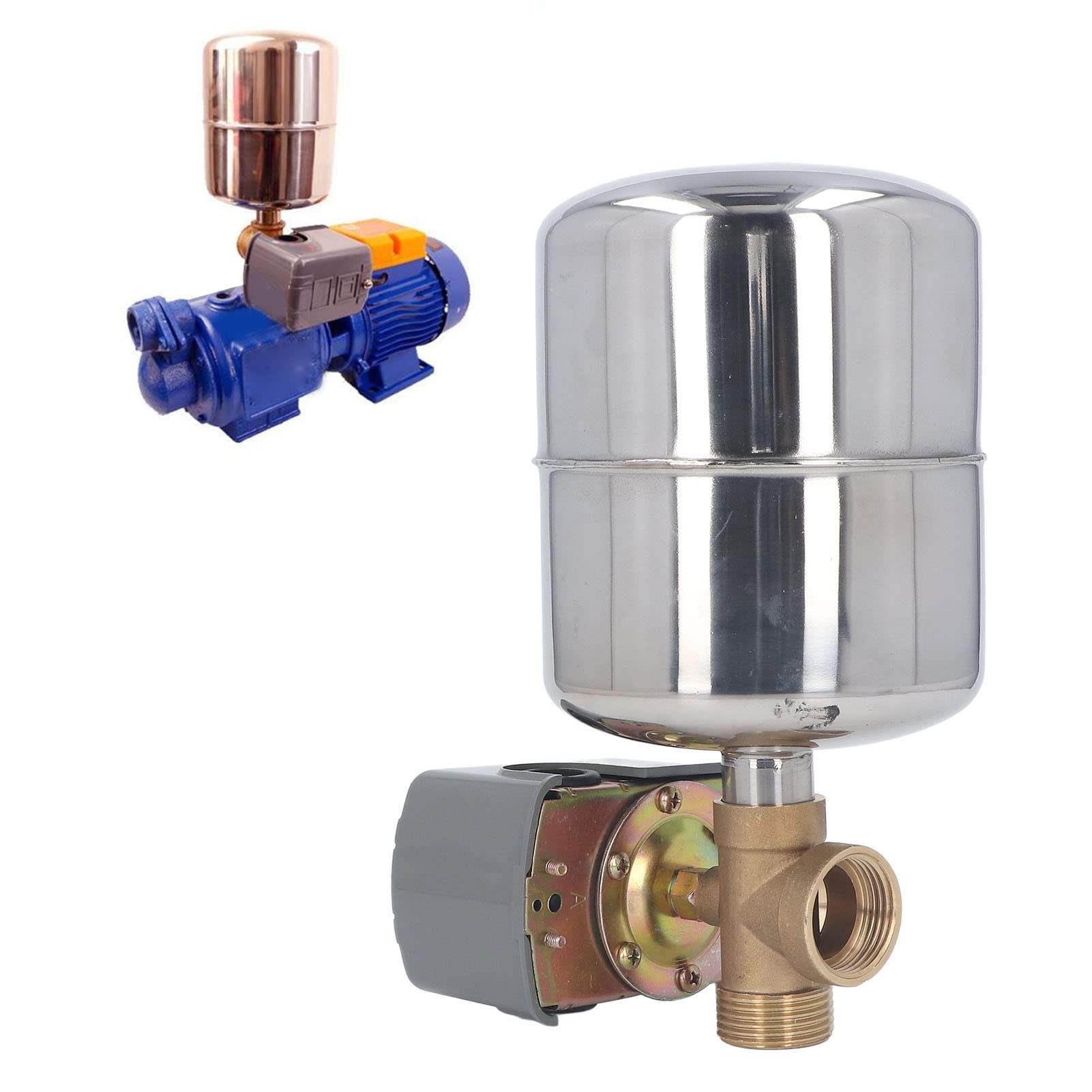 Kit de Tanque de Presión de Acero Inoxidable con Interruptor de Control de Presión de Bomba de Agua para Uso Doméstico