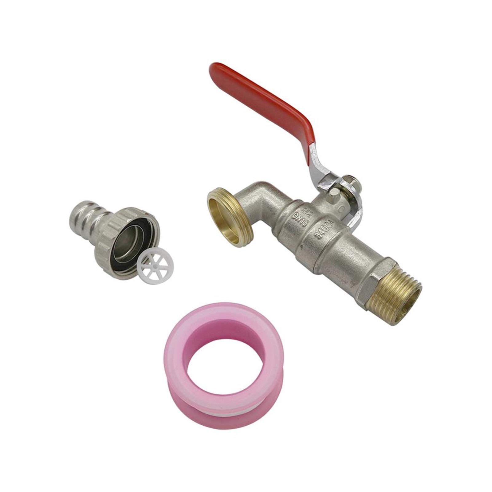 Adaptador de conector de manguera Metal 1/2 "Faucet de roscado sin rosca exterior Lavadora de riego Válvula de control de agua 15 mm Outlet Faucet 1 Set