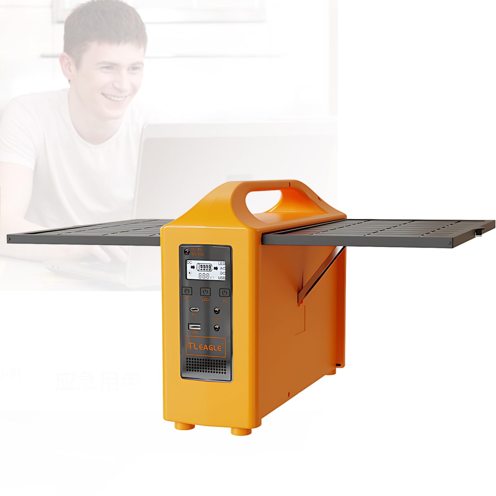 Estación De Energía Portátil Generador Solar Carga Solar De 76.8wh Con Salida De 100w, Salida USB-C De Ca/Cc, Para Viajes Por Carretera Y Como Respaldo En Casa (Panel Solar Opcional)