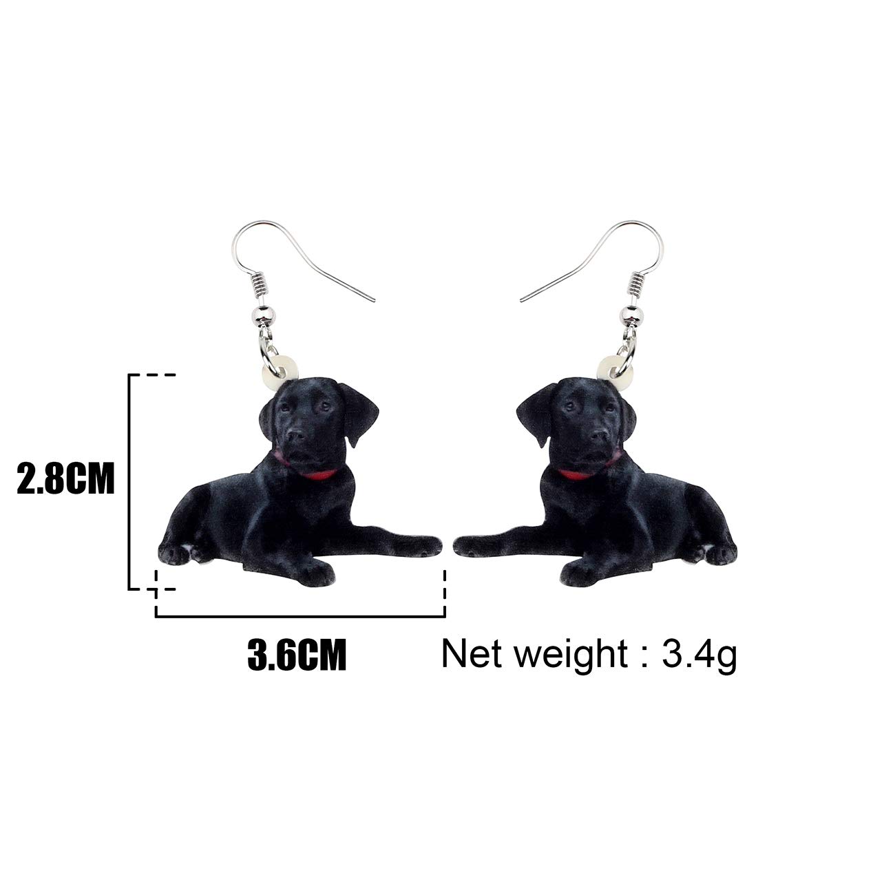 NEWEI Acrylic Sweet Labrador Retriever Dog Dangle Earrings Drop Animal Jewelry For Women Gift Charm Accessories