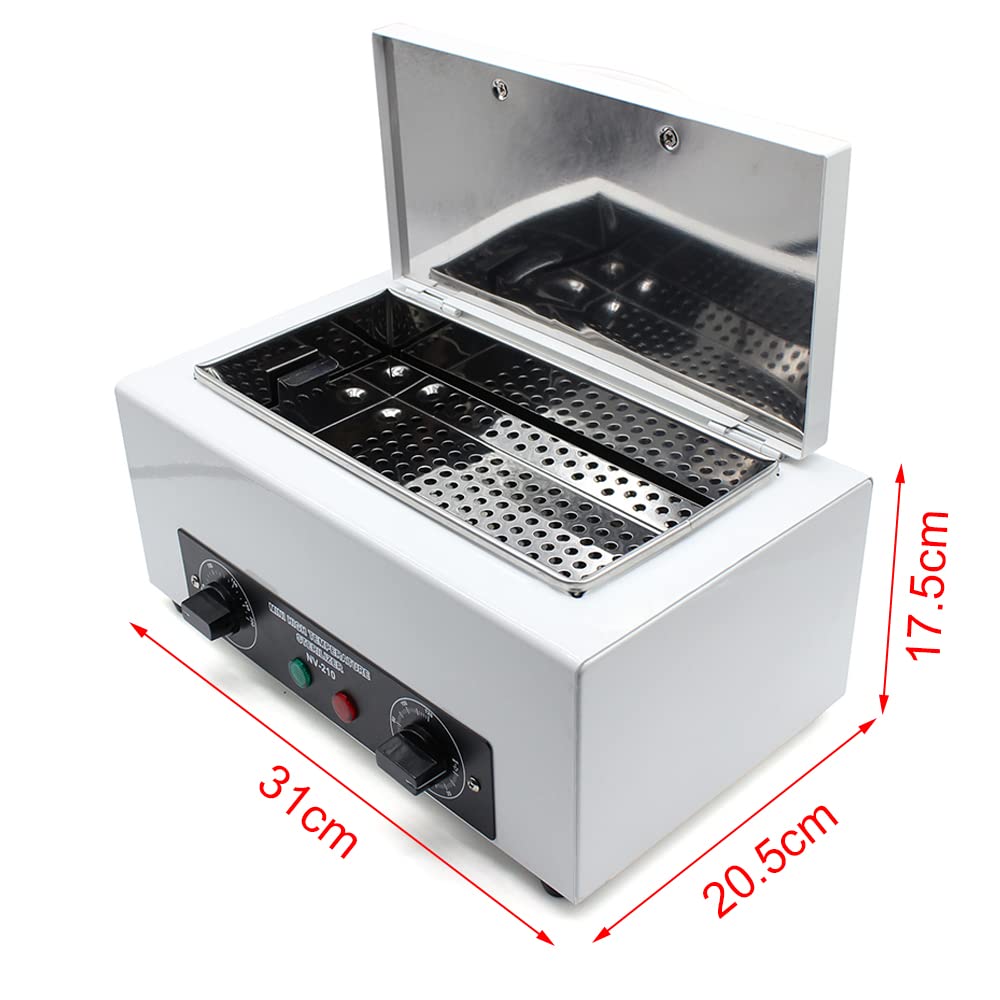 RANZIX Esterilizador de aire caliente, esterilizador, 30 W, 220 V/50 Hz, para herramientas de uñas, recipiente de metal, herramientas de belleza del cabello