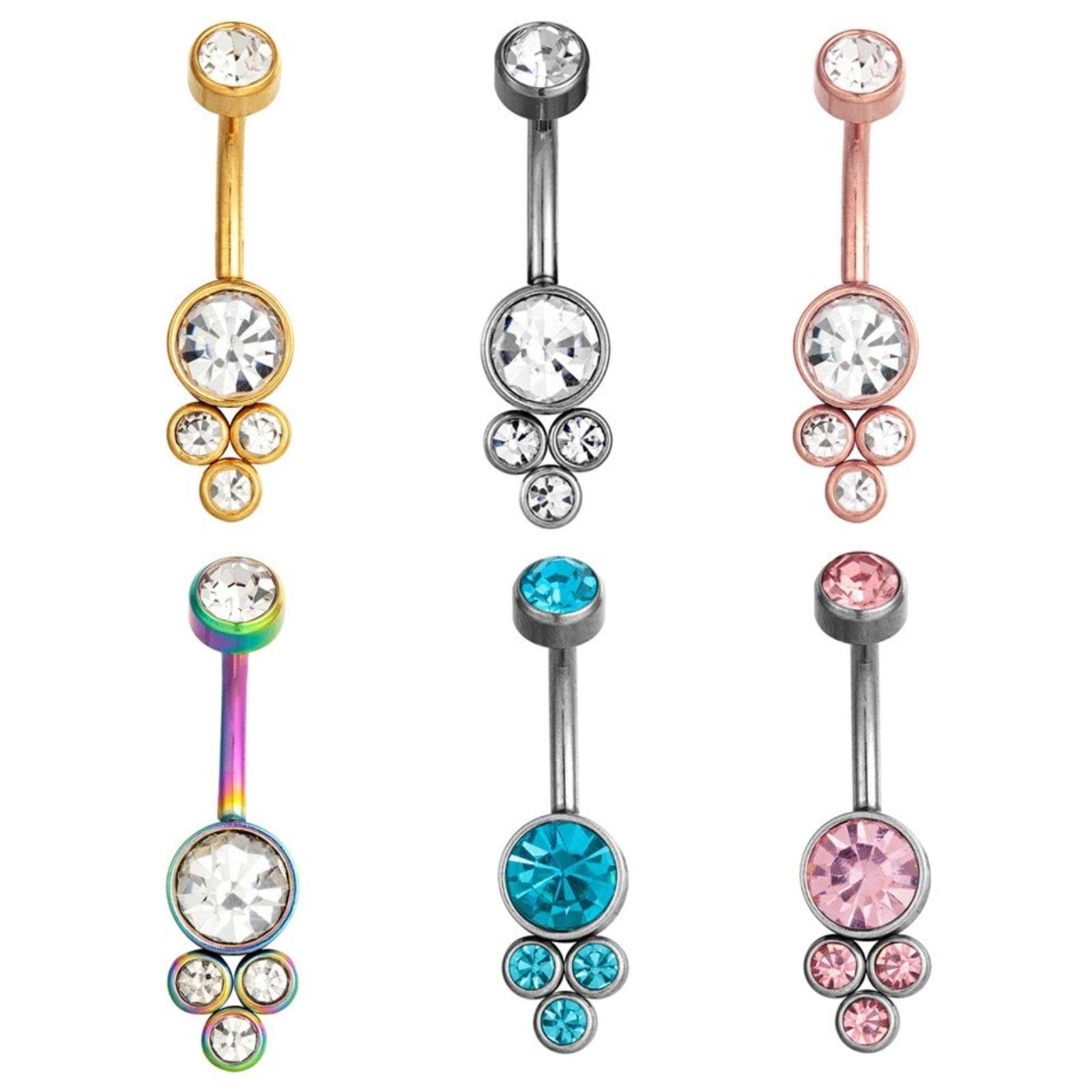 6 Unids/Set 14g Anillos para El Ombligo Mujeres Sexy Joyería Accesorio Cz Zircon Ombligo Piercing Pendiente Incrustado Barra Cuerpo Juwels
