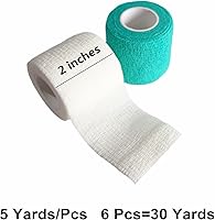 Vista 16 de Baisunt Paquete de 6 vendajes cohesivos de 1 pulgada, cinta autoadhesiva autoadhesiva autoadhesiva transpirable para muñeca, tobillo, deportes