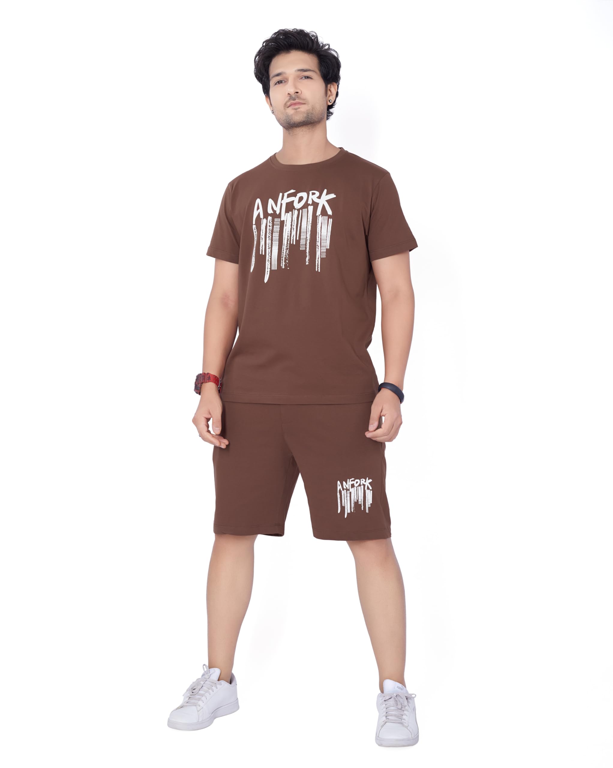 weet Cotton T-Shirt and Shorts Set for Men,Night Wear for Men,Men's Pyjama Set 111-picture-30