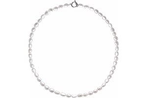 Freshwater Cultured Baroque Pearl Necklace for Ladies, 8-9MM Matinee Necklace 20 Inches