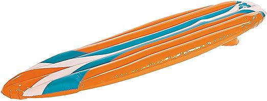 Fun Express 60" x 20" Tropical Colors Inflatable Vinyl Surfboard, 1 Piece, Great for Birthdays, Parties, Luau and Tiki Themes