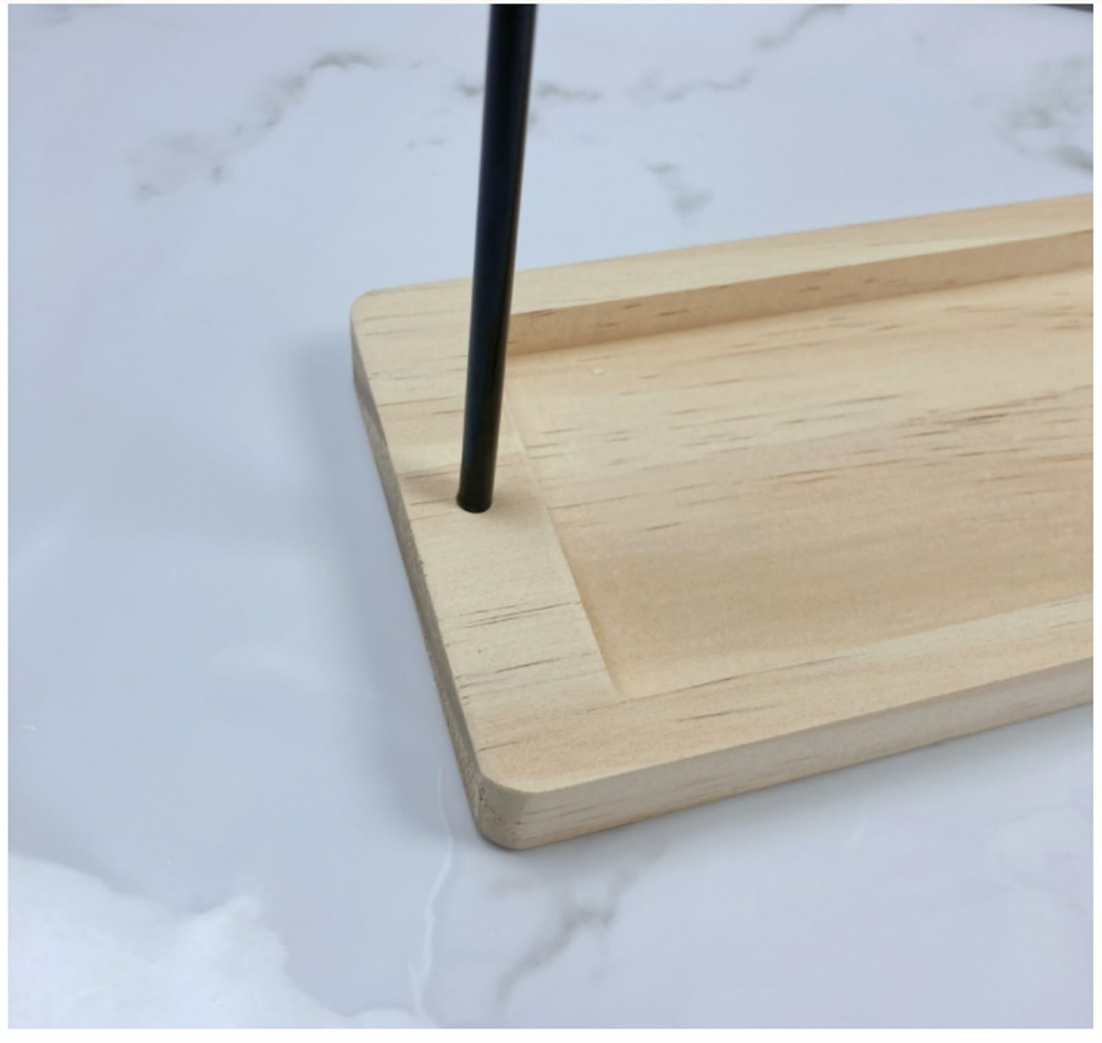 Stojak na Biżuterię Organizer na Biżuterię Stojak na biżuterię Stojak do przechowywania biżuterii Drewniana taca Stojak na kolczyki na blacie Stojak na Naszyjnik(White)