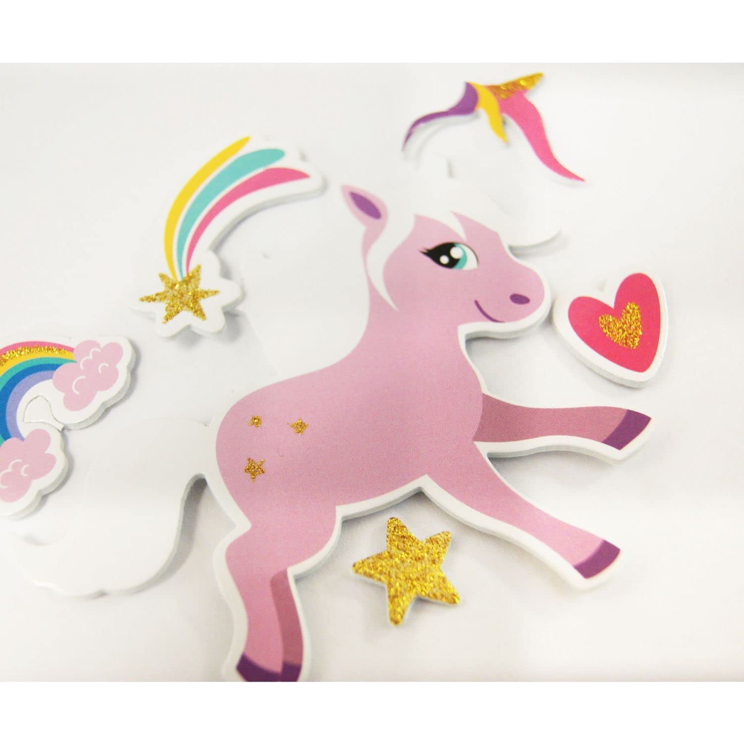 Global Gift 30 Stickers - Eva Foam - Unicorns To Personalize
