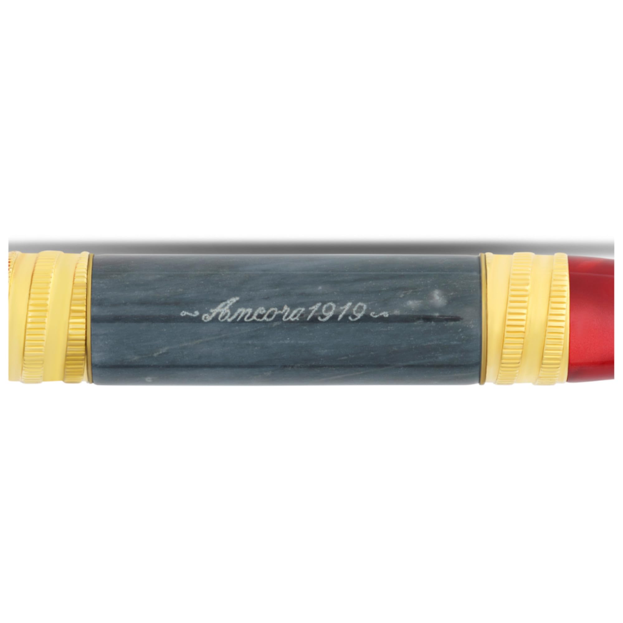 Torre Red Limited Edition Rollerball Pen by Ancora 1919 Gold Plated Marble Engraved Warranty — view 6