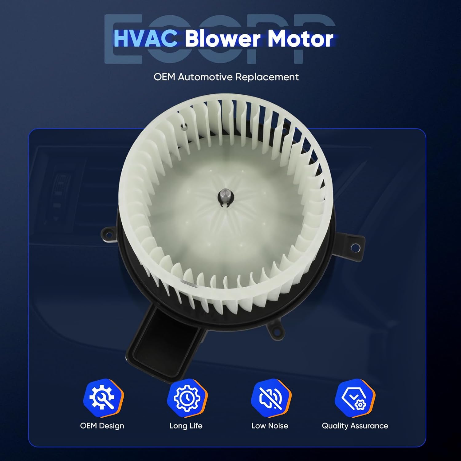 ECCPP HVAC Blower Motor Fit for Jeep Grand Cherokee & Dodge Durango 2011-2019/Dodge Grand Caravan 2008-2020/Chrysler Town & Country 2008-2016 700216 AC Heater Front Automotive Replacement Blower Motor