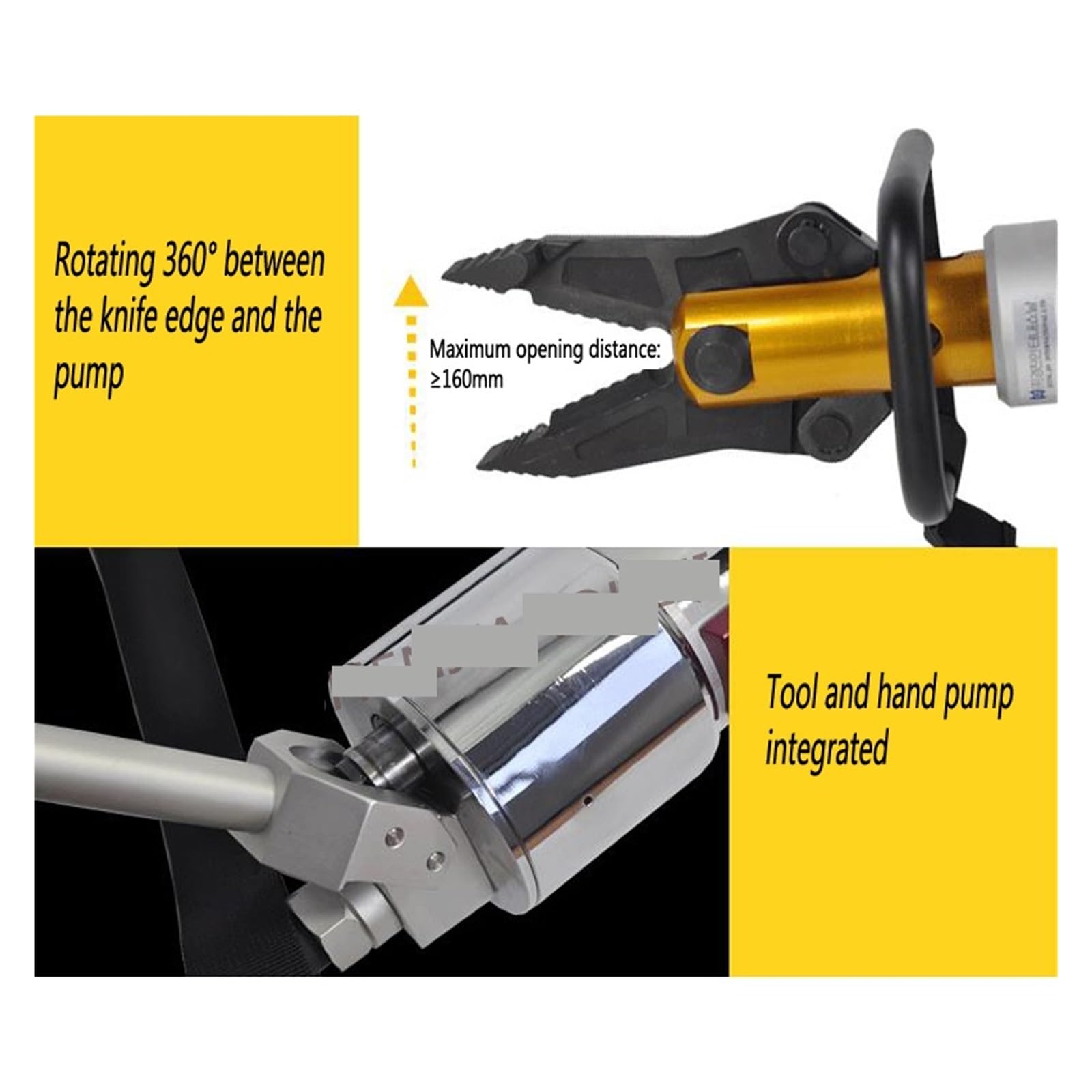 Alicates de Corte hidráulicos rotativos universales, KJI-20CB expansor portátil alicates múltiples hidráulicos Control de Incendios 63MPa 1 ud.