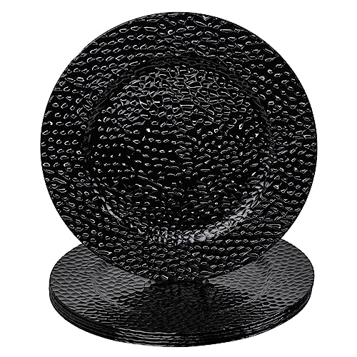 Maoname Black Charger Plates, Set Of 6, 13" Round Charger Plates, Decorative Chargers For Dinner Plates, Plastic Plate Chargers For Dinner Plates #TOP21