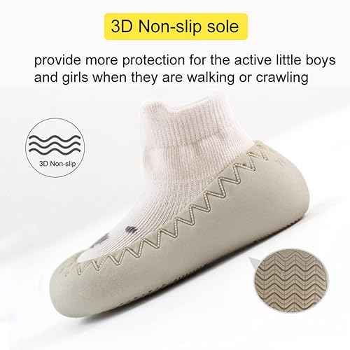 Miniatura 3 de Zapatos de calcetín antideslizantes para bebés y niñas, 2 pares, estilo2