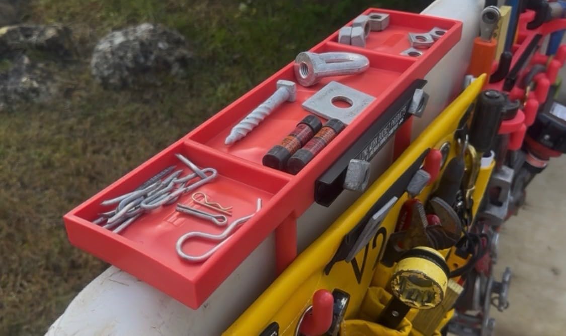 Flat Rack Tray for Utility & Lineman Buckets Glove-Friendly Work Tray with Raised Center for Small Parts Heavy-Duty Polymer Bucket Organizer