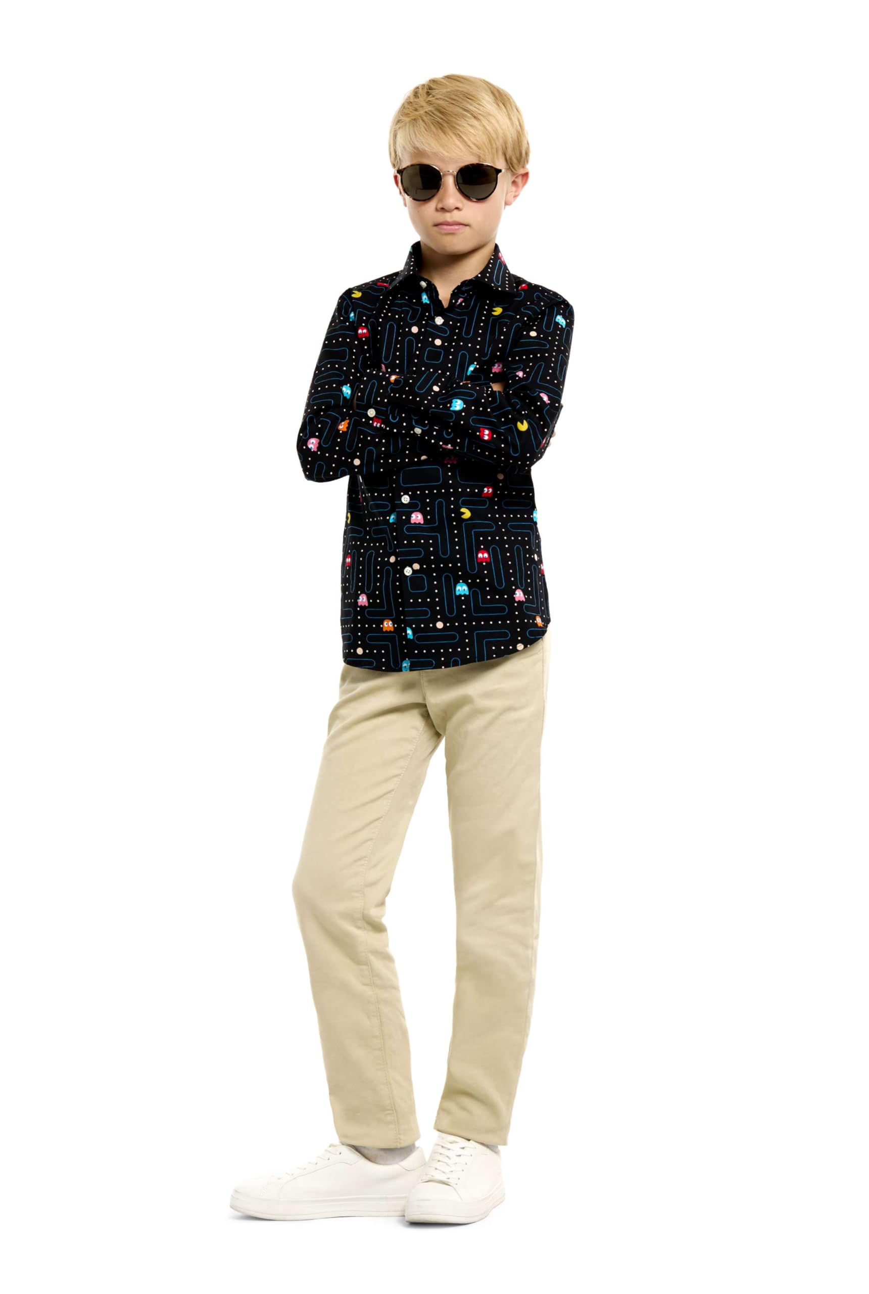 OppoSuits Teen Boys Super Mario Teen Boys Shirt – Nintendo Outfit – Langarm