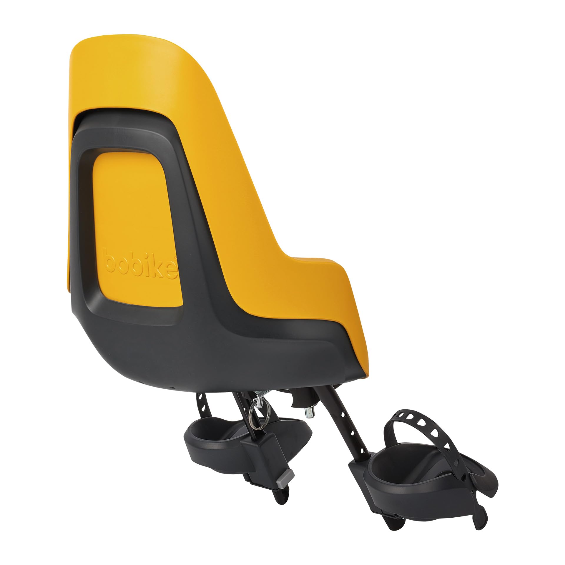 BOBIKE 8012000023 - Seggiolino anteriore ONE MINI per bicicletta con ruote da 26” a 29” adatto per bambini con un peso massimo di 15kg con attacco sul tubo di sterzo in colore Potente Senape