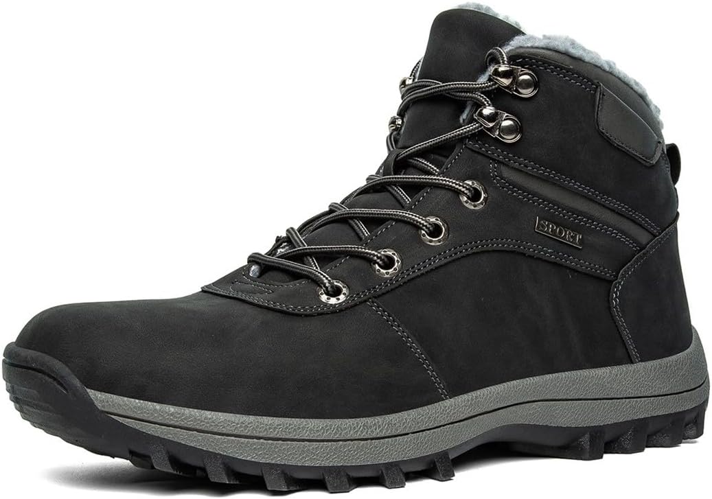 Winter Shoes Men's Snow Boots with Warm Lined Waterproof Non-Slip Hiking Shoes Outdoor Winter Boots
