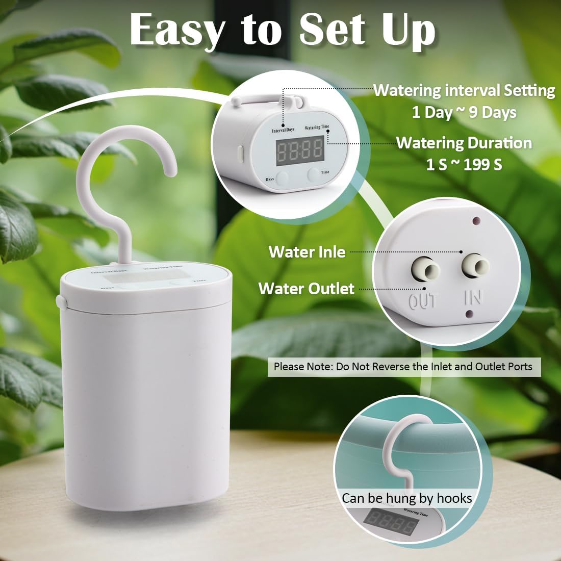 RooTrimmer Hanging Planters 10 Inch, 4 Pcs Flower Pots Automatic Watering System Set, Self Watering Hanging Basket with Drainage Hole for Indoor Outdoor Plants, Decor, Blue