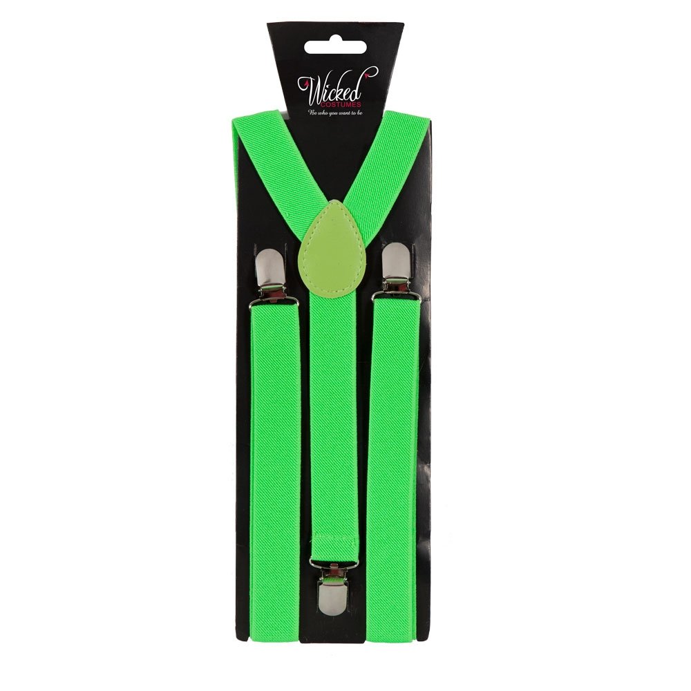 Wicked Costumes Unisex Green Adult Adjustable Neon Braces Fancy Dress Accessory