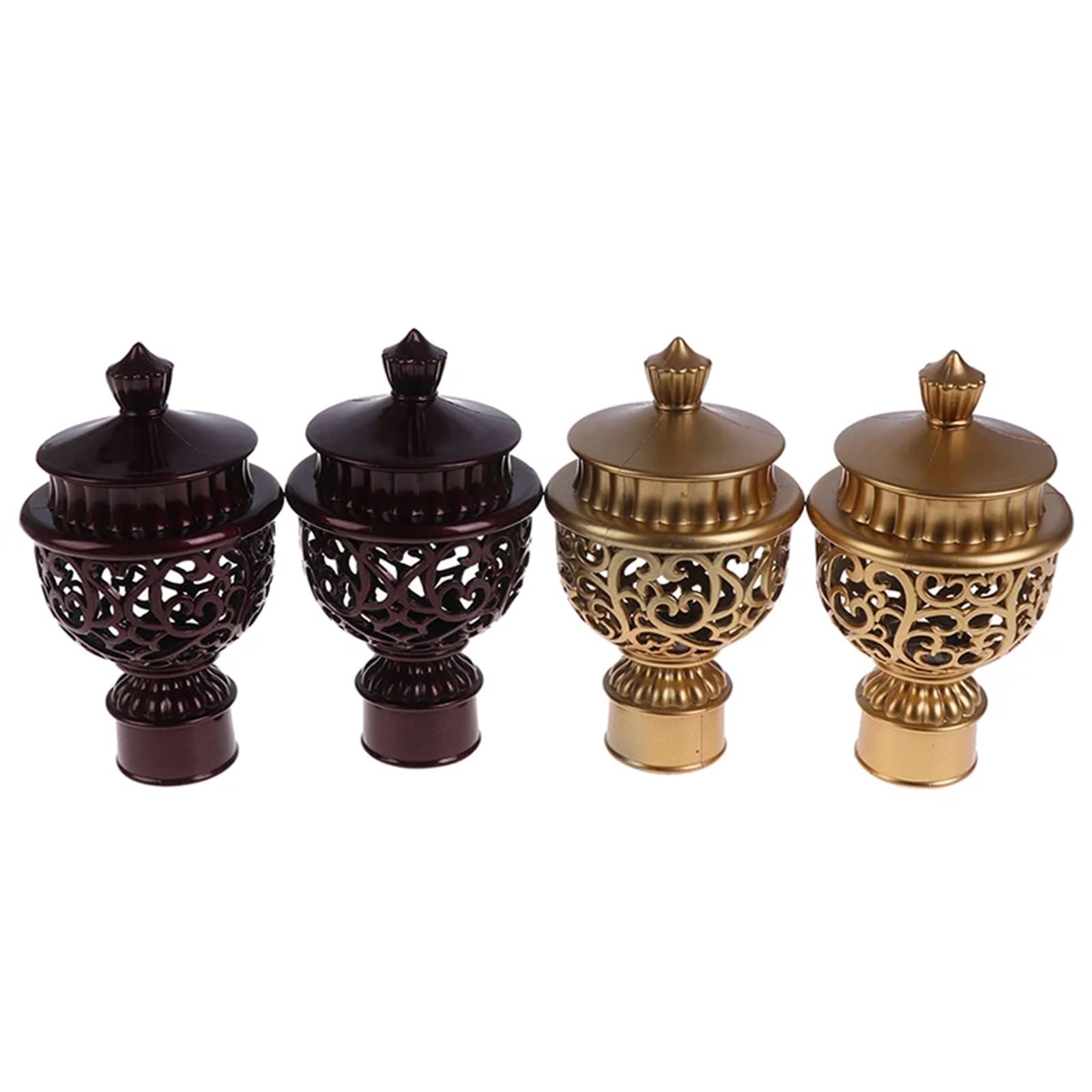 Końcówka karnisza, Zestaw wymienny końcówek karniszy, 2 sztuki do wielokolorowych plastikowych osłon o średnicy 28 mm(Rose Gold)