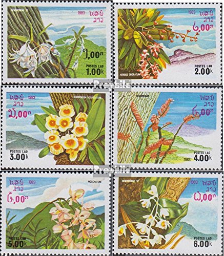 Prophila Collection Laos Michel.-No..: 655-660 (Completa Edizione) 1983 Fiori (Francobolli per i Collezionisti) Piante / Funghi