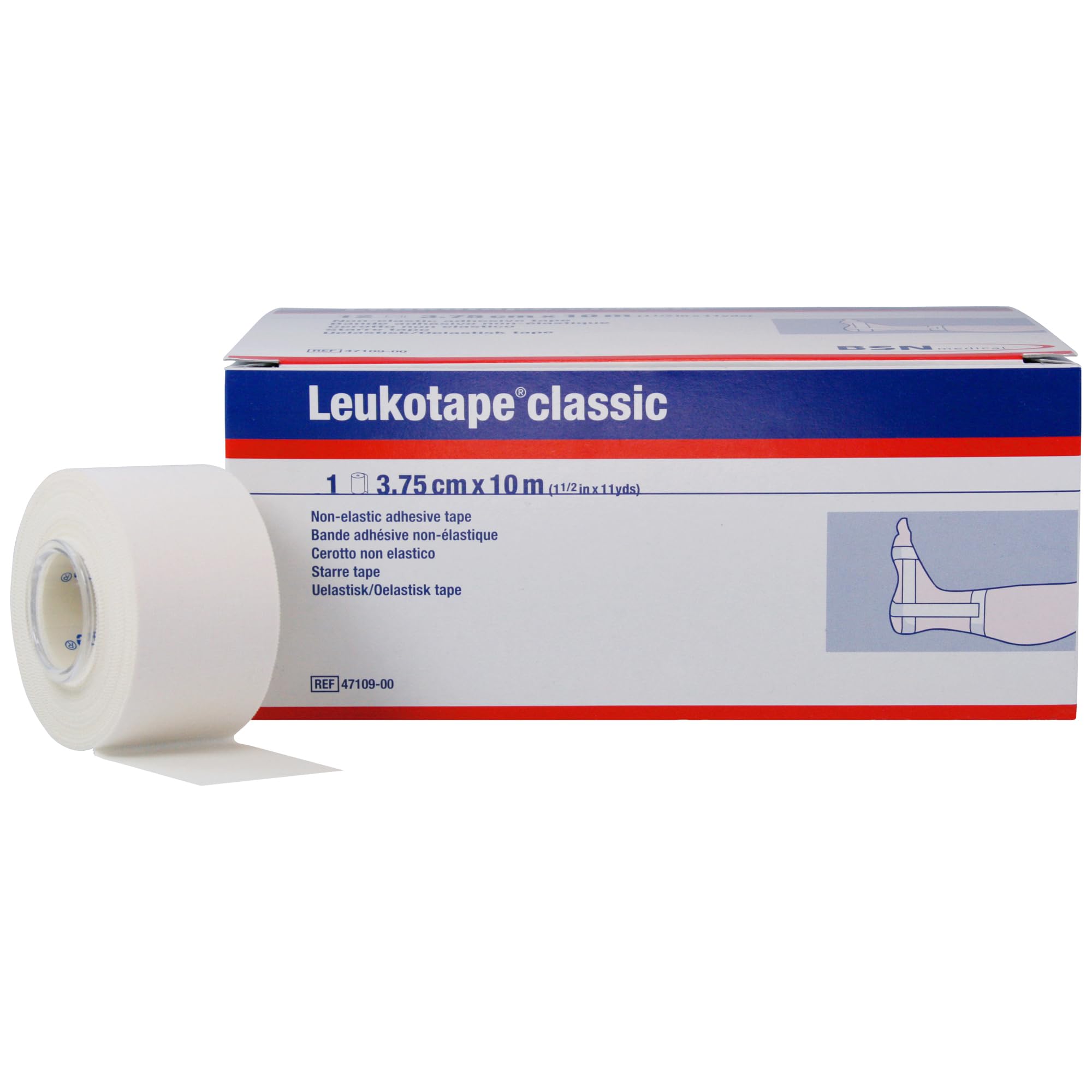 BSN Medical Leukotape Classic - Nastro adesivo 3,75 cm x 10 m, 5 rotoli, colore: Bianco