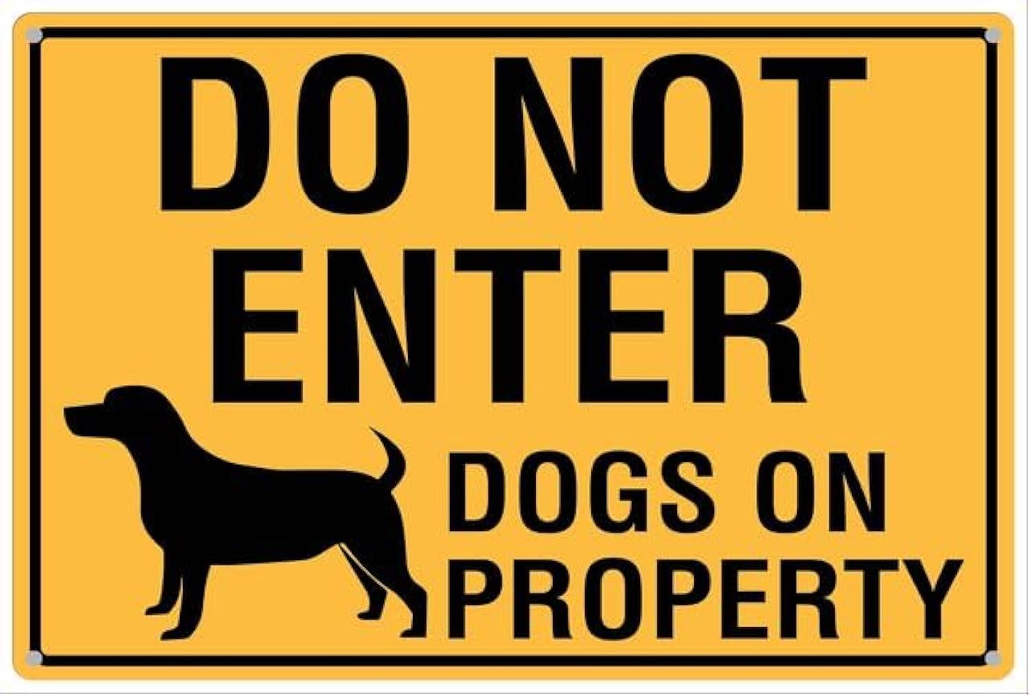 peiyeety DoEnter Dogs On Property Aluminum Tin Sign Indoor Or Signs For Home Kitchen Farm Garden Garage Wall Decor 12X8Inch