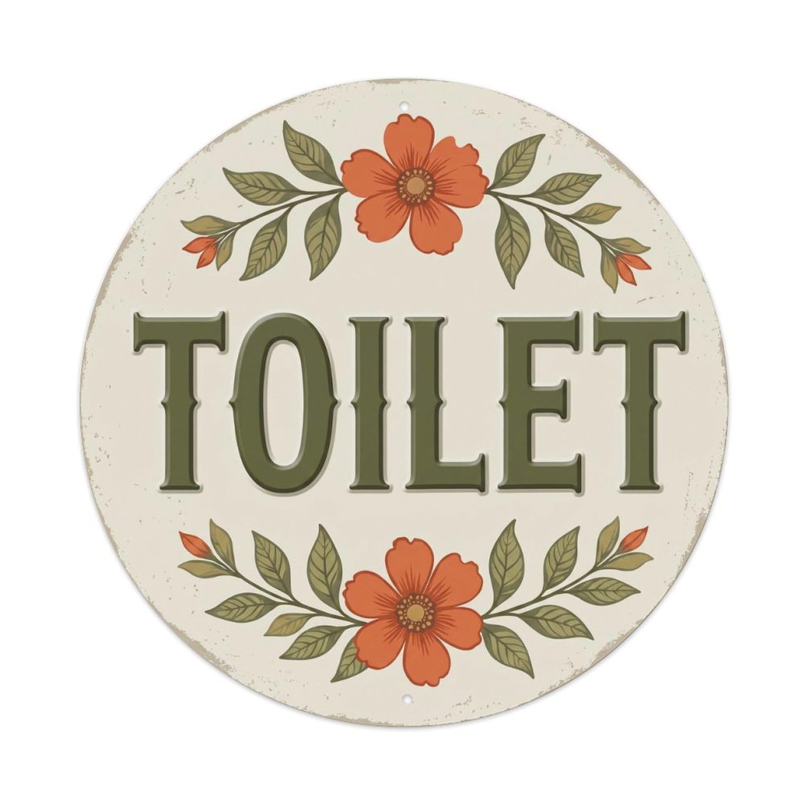 Okahys 8X8inch(20X20cm) Toilet(Wc) Signage Cherry Blossom Vintage Metal Tin Sign